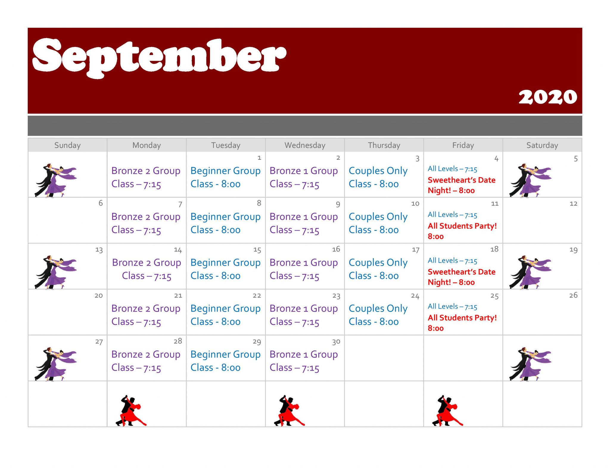 September calendar